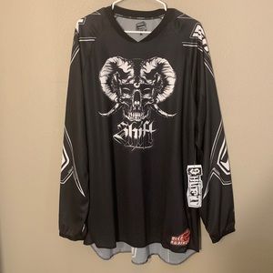 Dead stock Mens XL Black Long Sleeve Jersey Shift Rise Against Moto X Shirt NWT